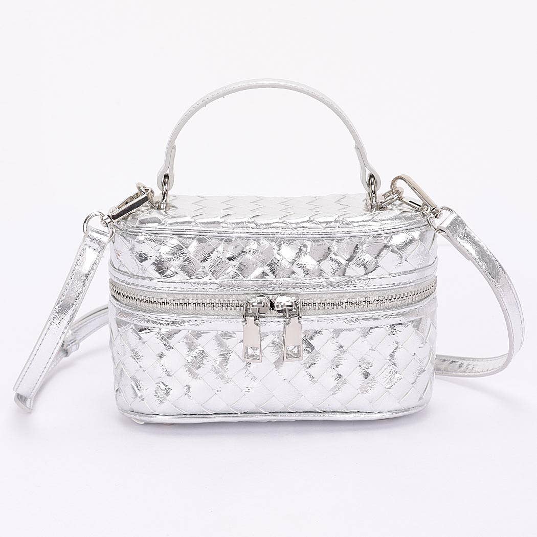 Metallic Braided Bag - Silver