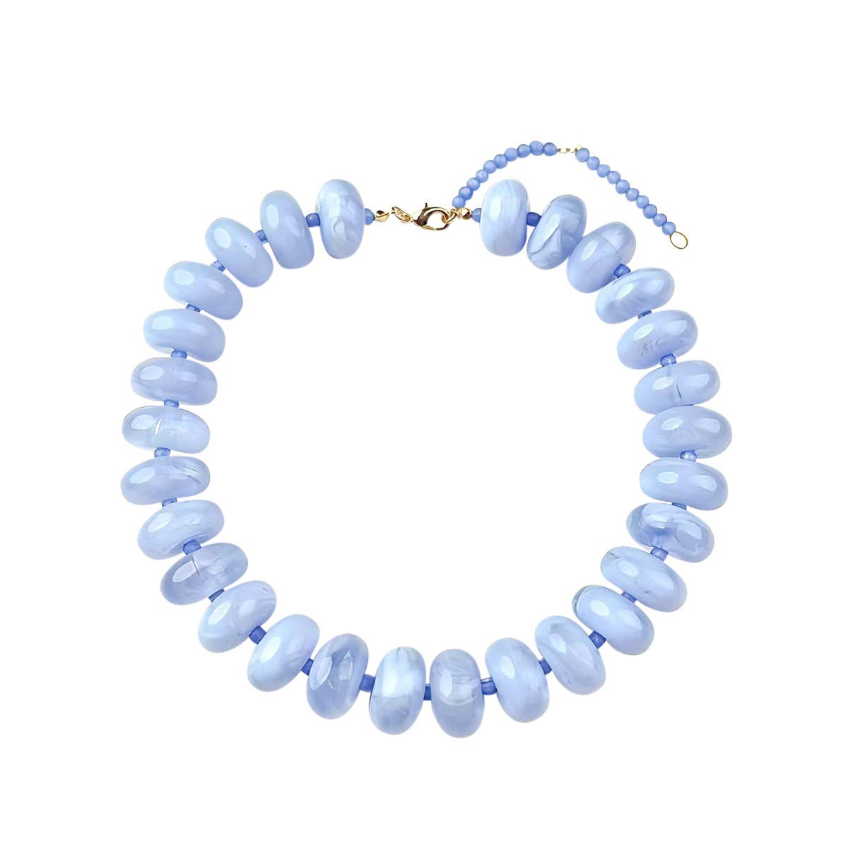Bailey Beaded Necklace - Light Blue