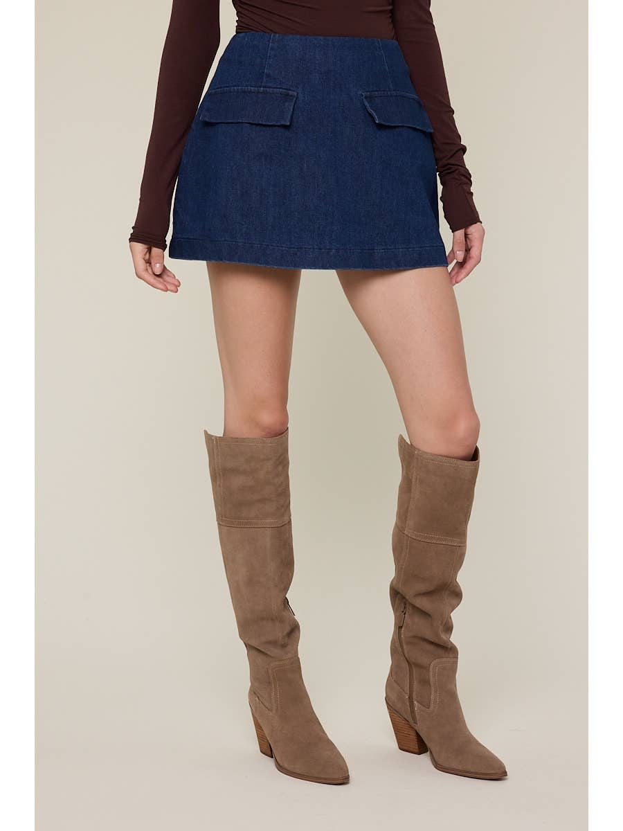 Denim Pocket Deco Mini Skirt