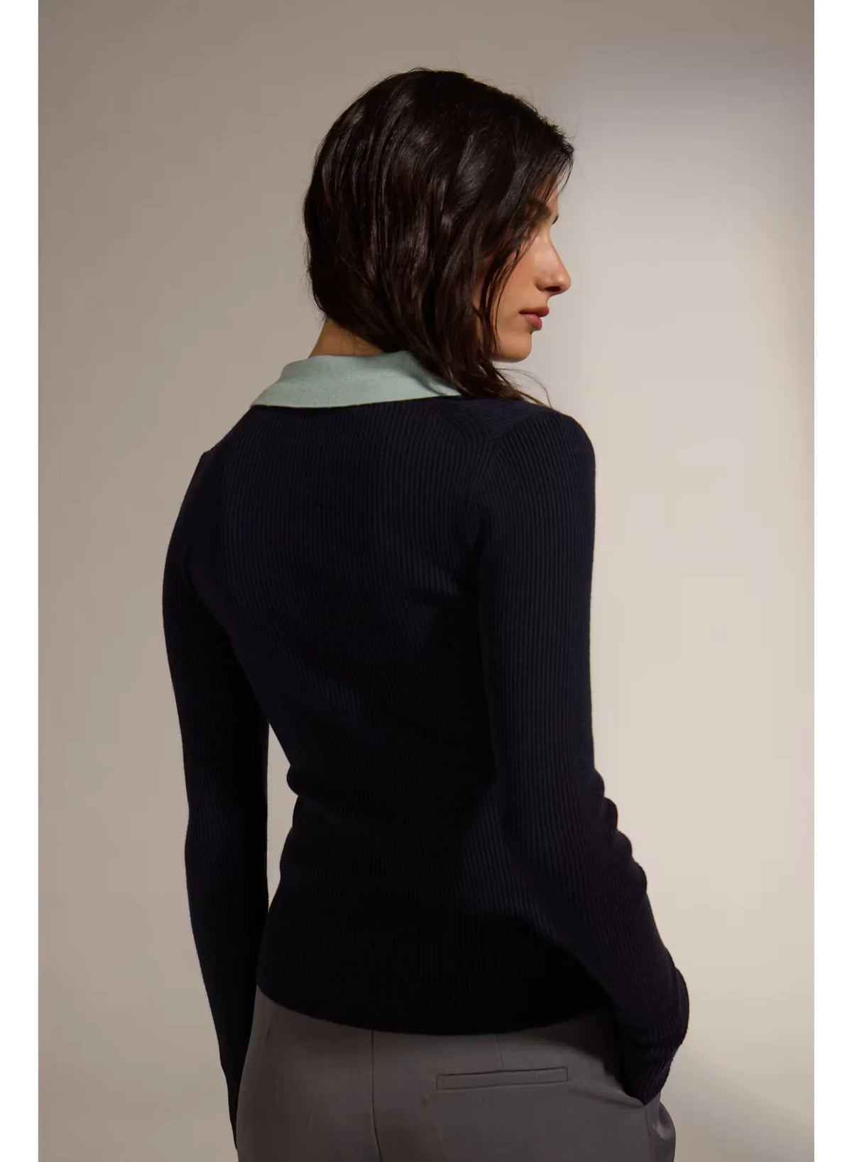 Clash Knit Polo - Navy