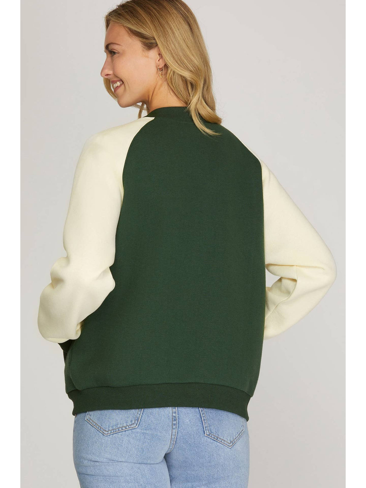 Knit Fleece Varsity Jacket