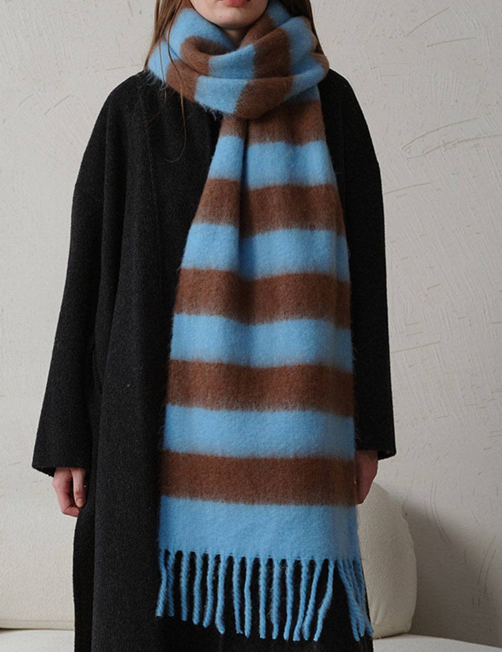 Striped Color Block Scarf