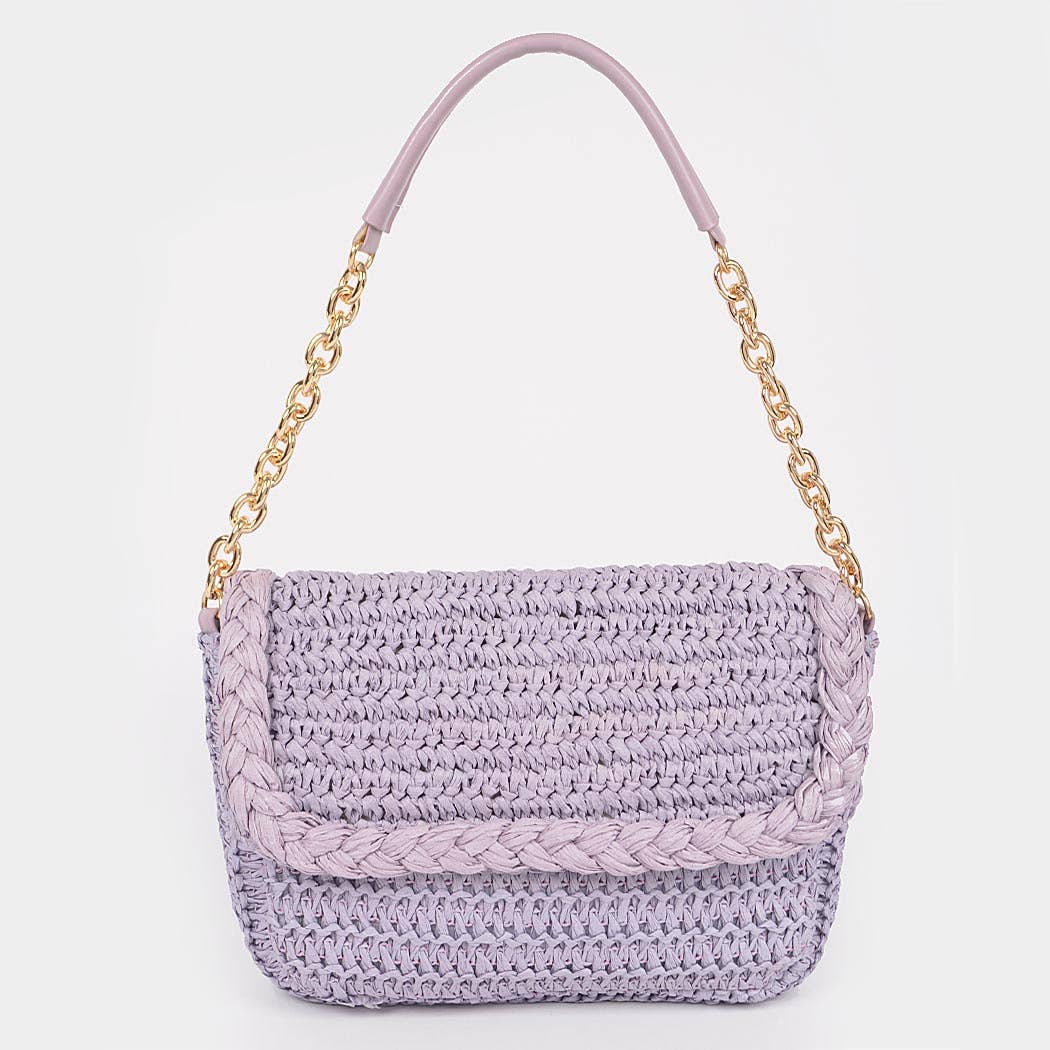 Straw Shoulder Clutch