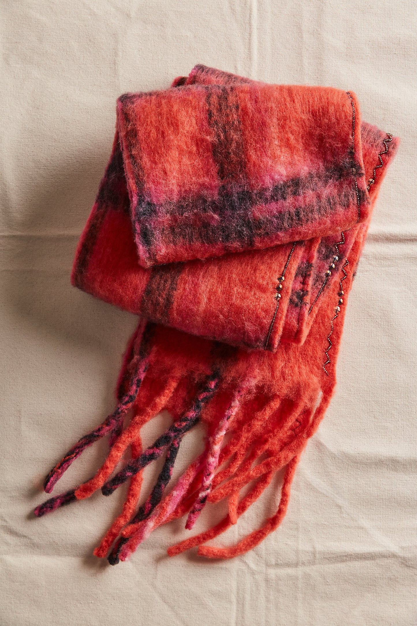 Highland Skinny Scarf - Pink Combo
