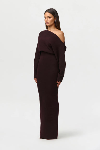 Knit Off-Shoulder Maxi Dress