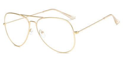 Gold Aviator Blue Glasses