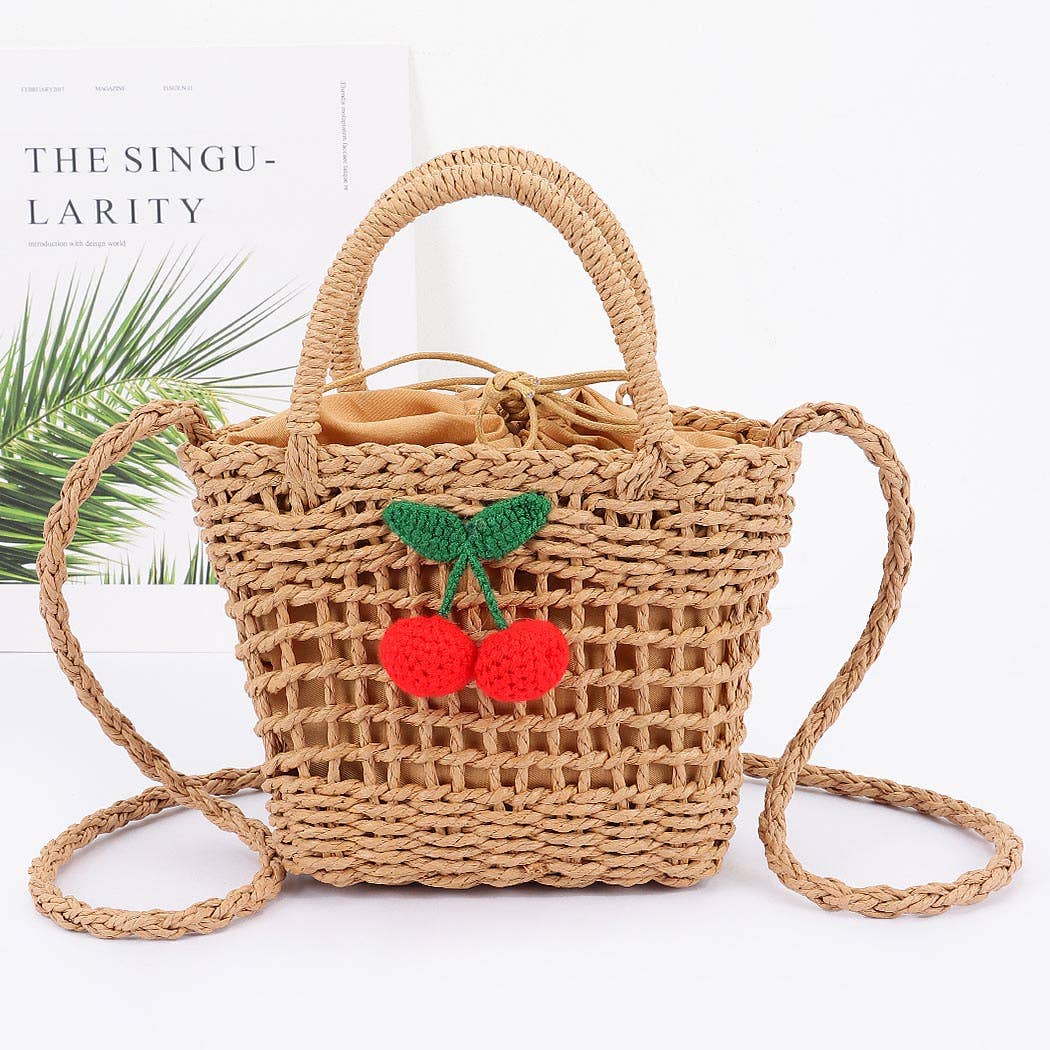 Straw Cherry Bag