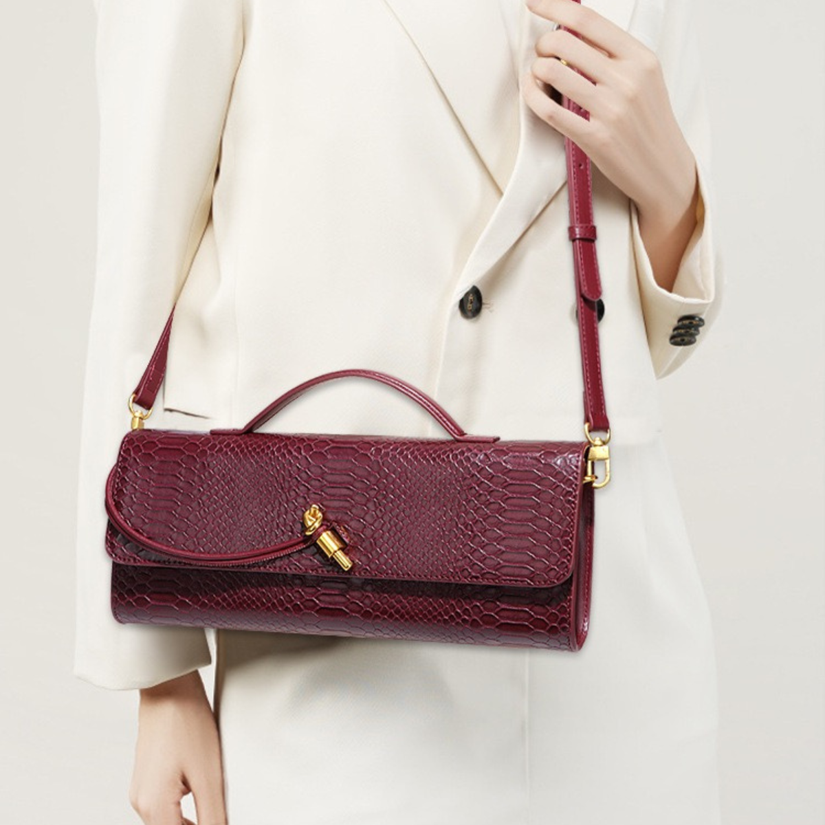 Crocodile Leather Clutch