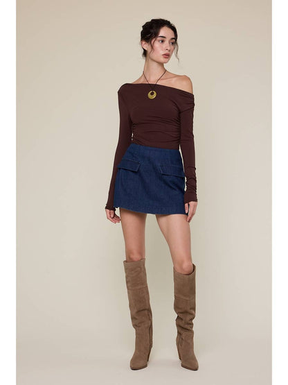 Denim Pocket Deco Mini Skirt