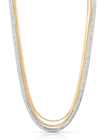 Mixed Metal Strands Necklace