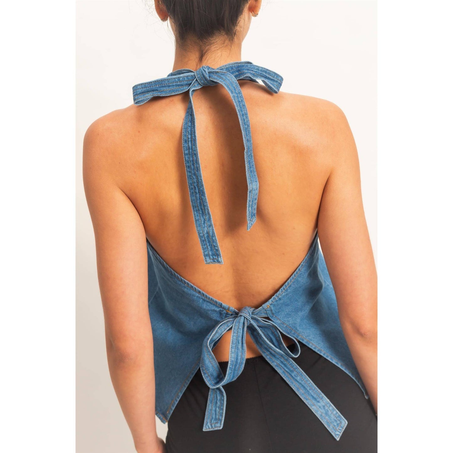 Denim Halter Vest