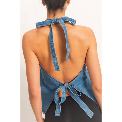 Denim Halter Vest