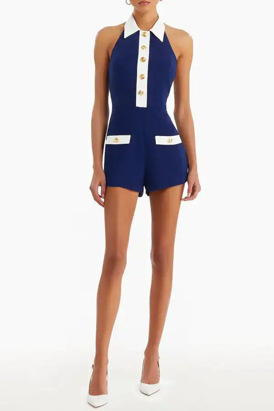 Archer Romper - Navy
