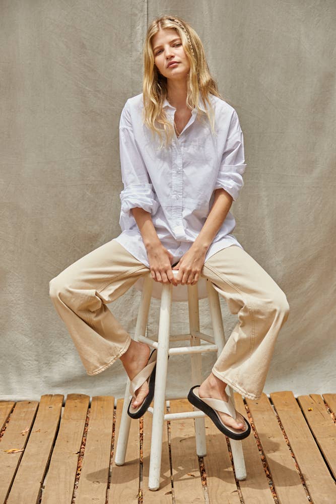 Woven Button Down Shirt - White