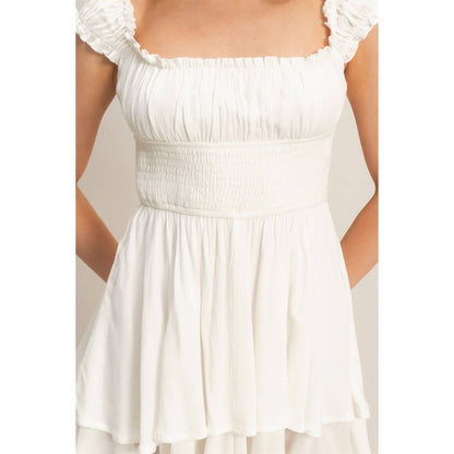 Smocked Square Neck Romper