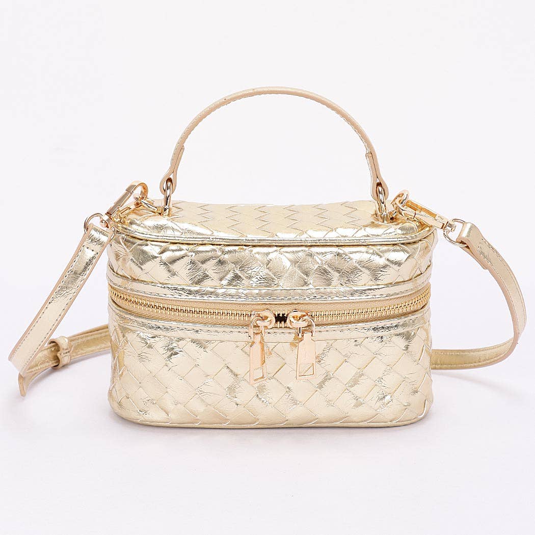 Metallic Braided Bag - Gold