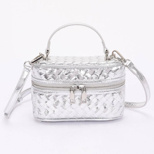 Metallic Braided Bag - Silver