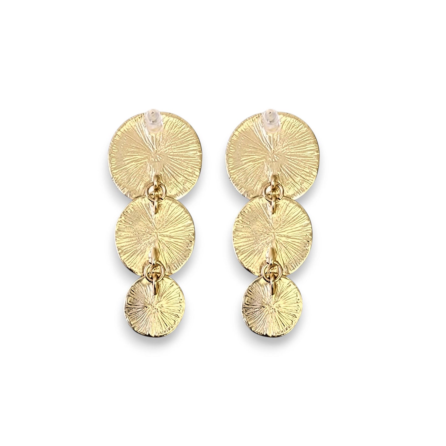 Gold Disc Statement Earrings