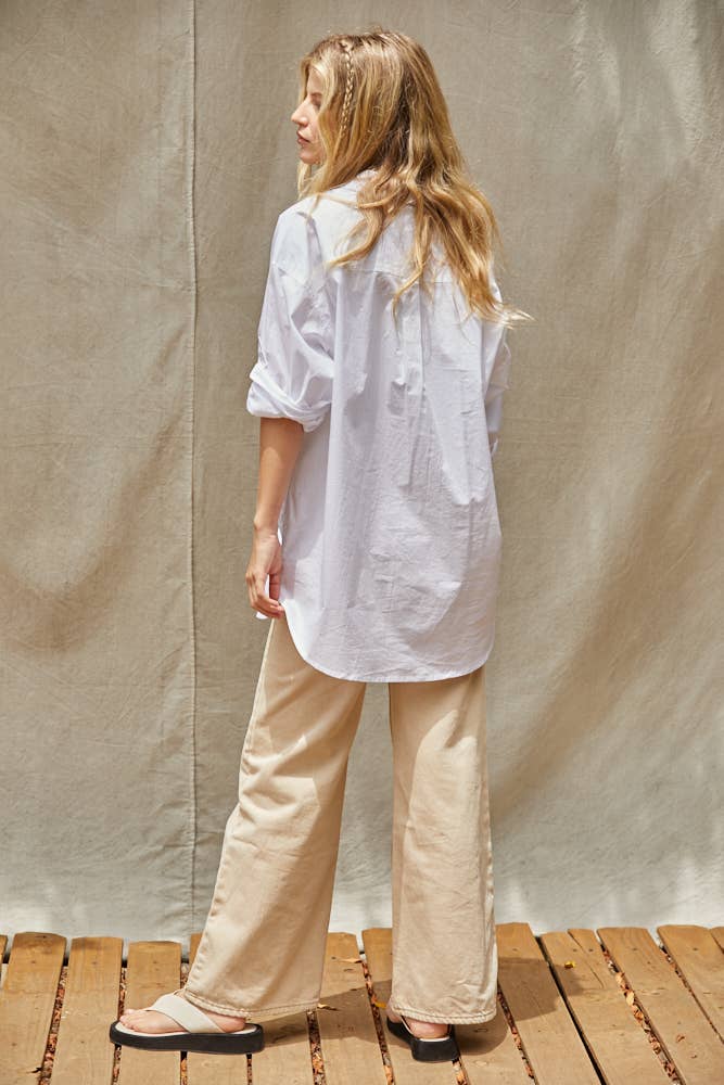 Woven Button Down Shirt - White