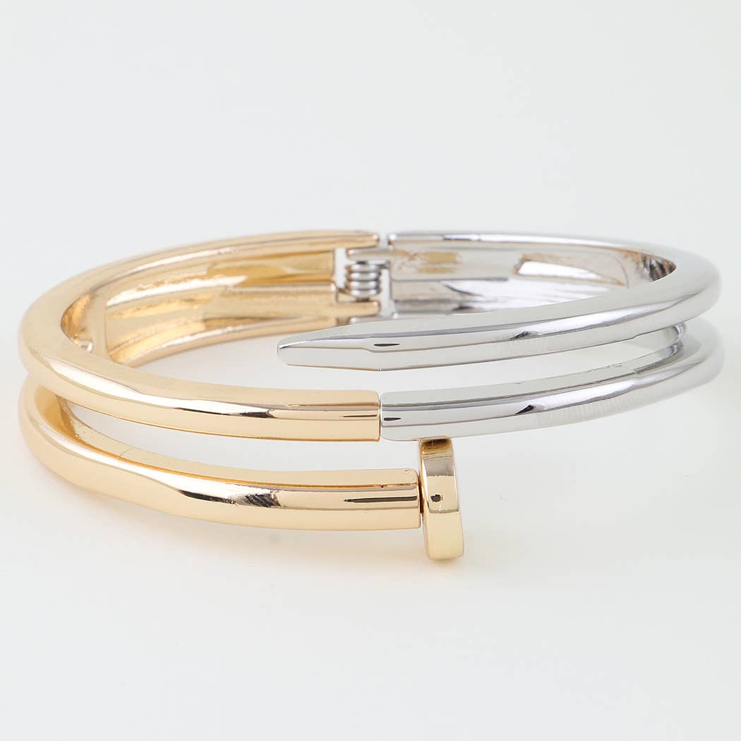 Double Wrap Two Tone Nail Bangle