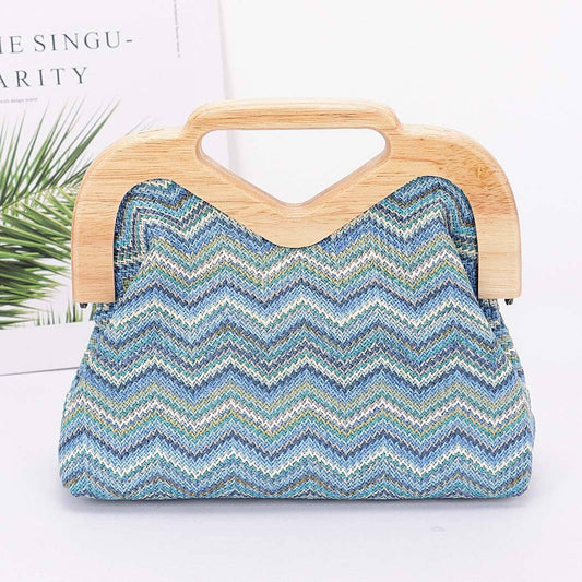 Straw Wood Frame Clutch