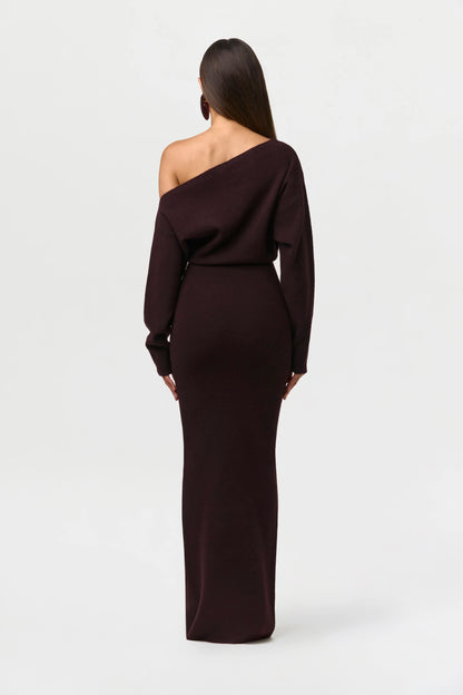 Knit Off-Shoulder Maxi Dress
