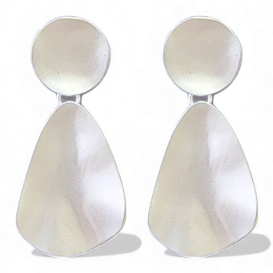 Silver Sculpted Statement Earrings