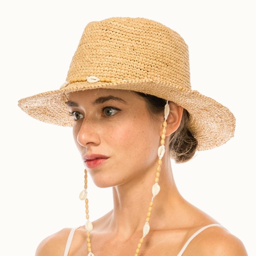 Raffia Shell Sun Hat