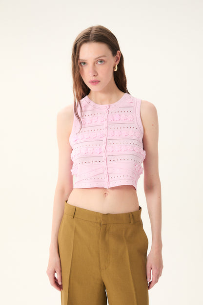 Malta Knit Vest - Pink