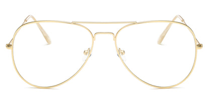 Gold Aviator Blue Glasses