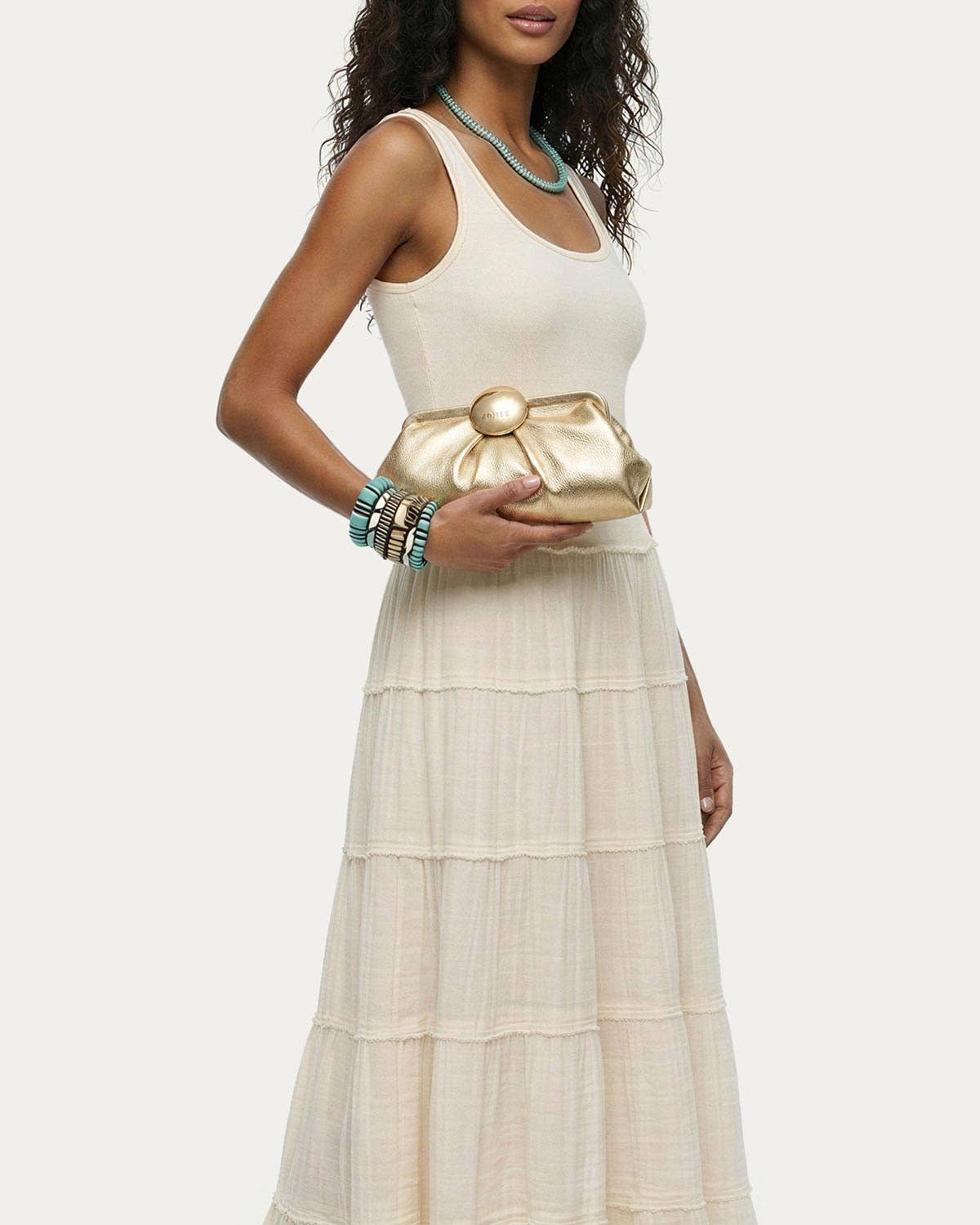 Full Circle Clutch - Champagne