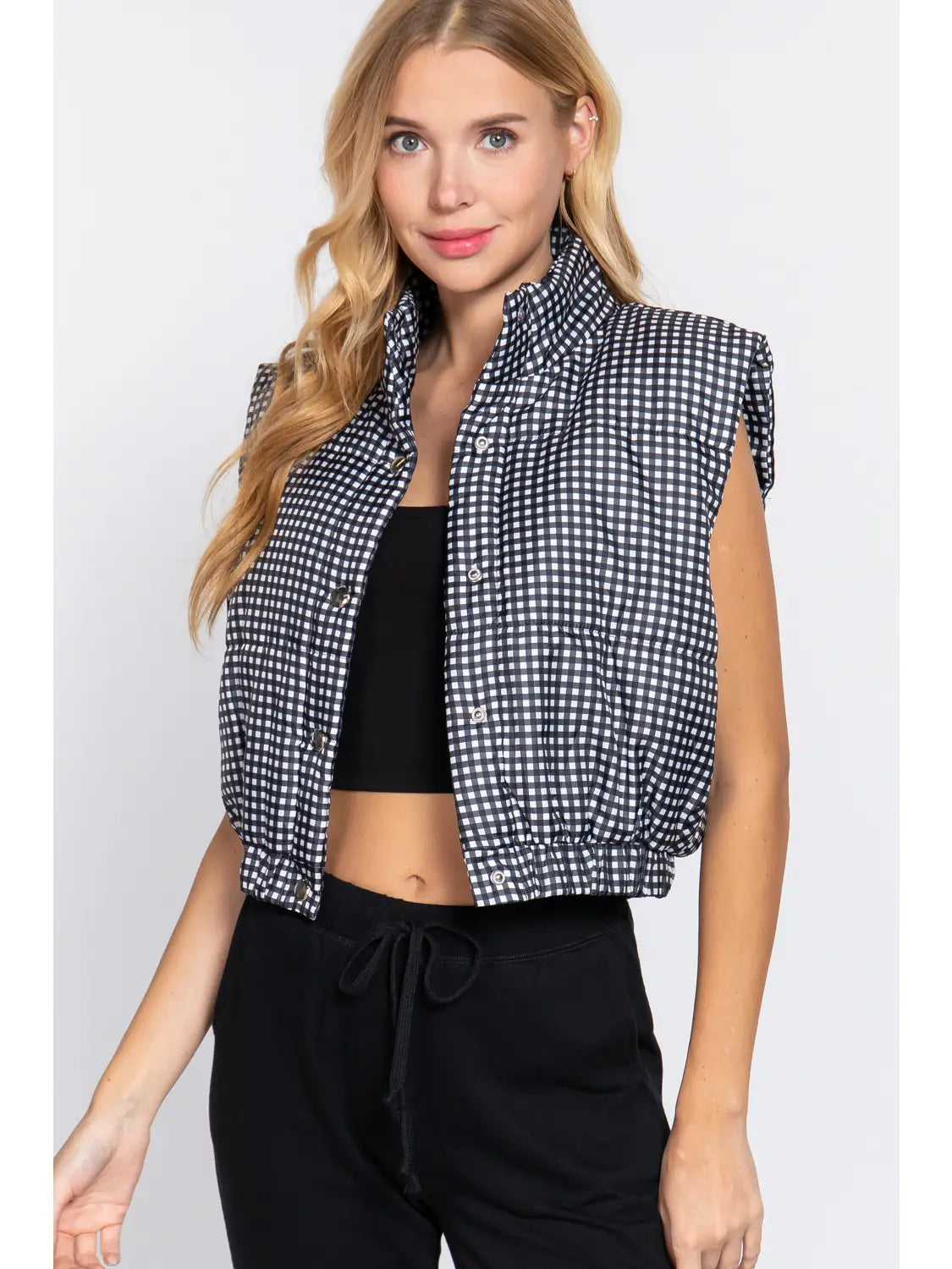 High Neck Zip Up Vest