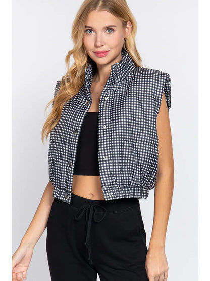 High Neck Zip Up Vest