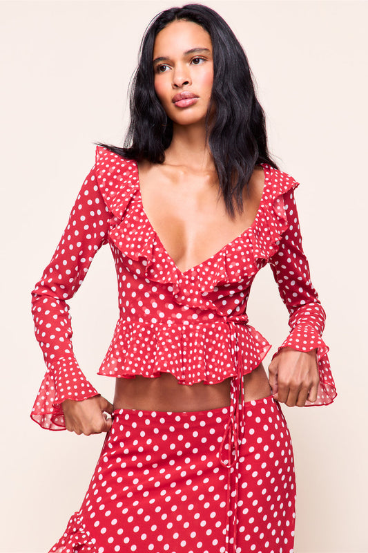 Mallorca Ruffle Wrap Top
