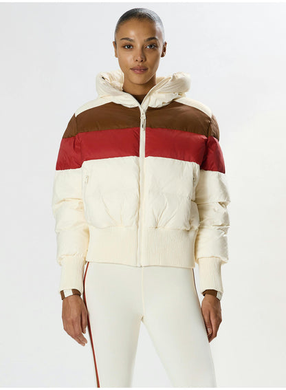 Aspen Puffer Jacket - Creme/Terracotta