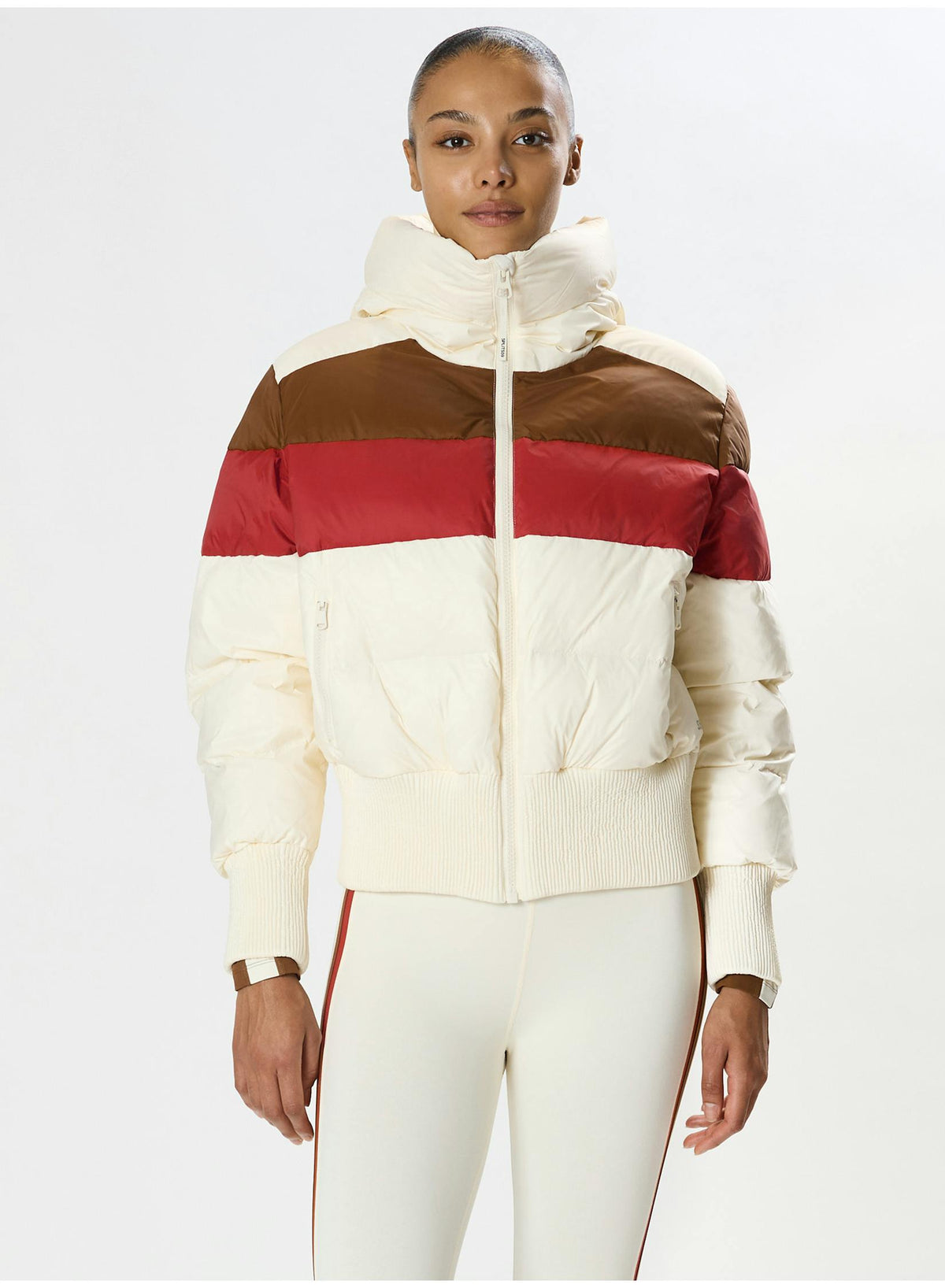 Aspen Puffer Jacket - Creme/Terracotta