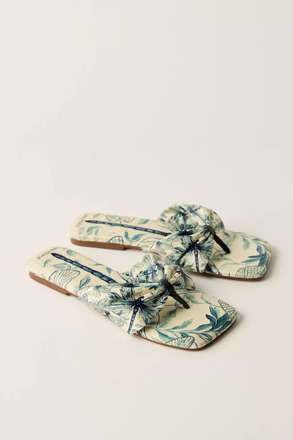 Tia Ruched Printed Sandal