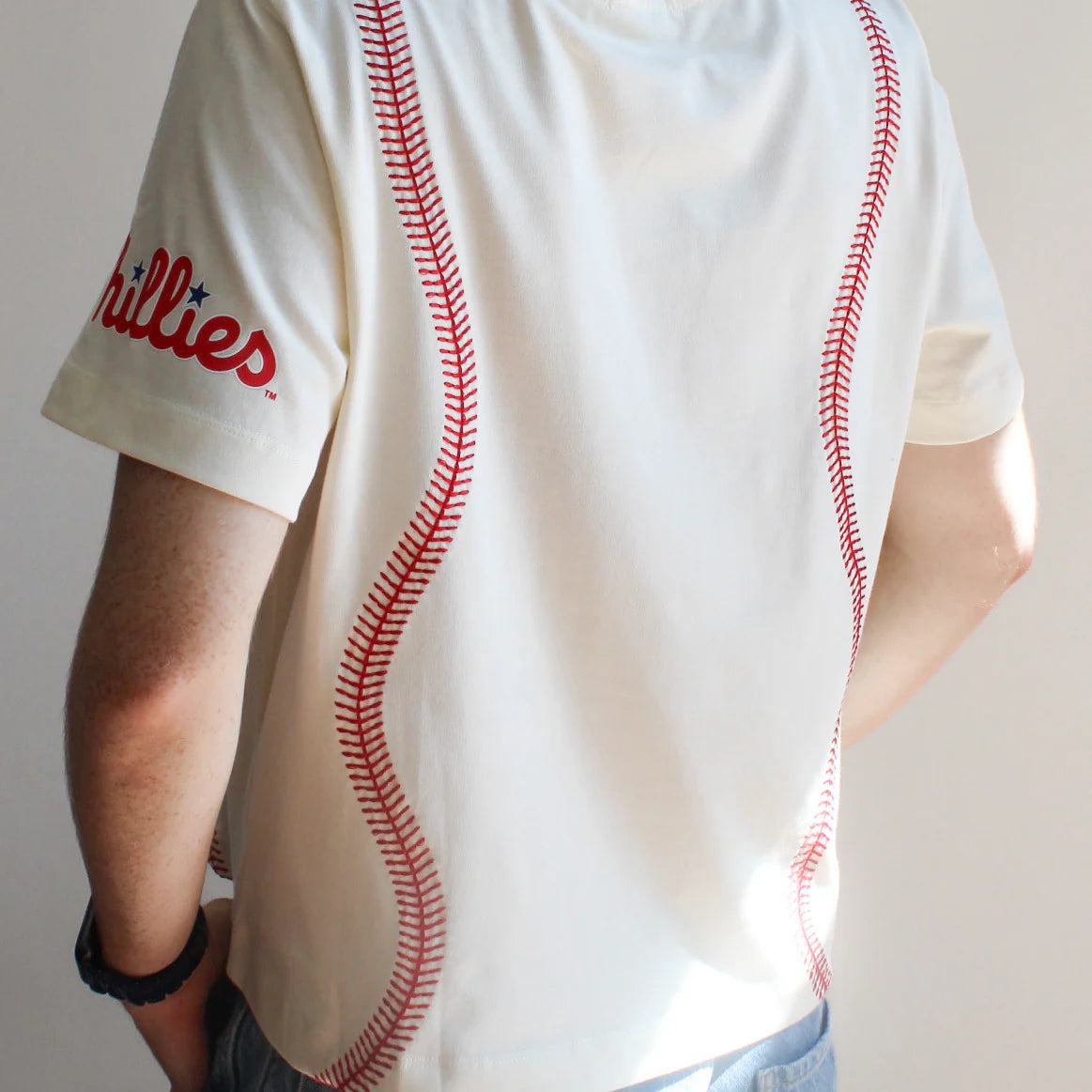 Phillies Cream Stitched Tee