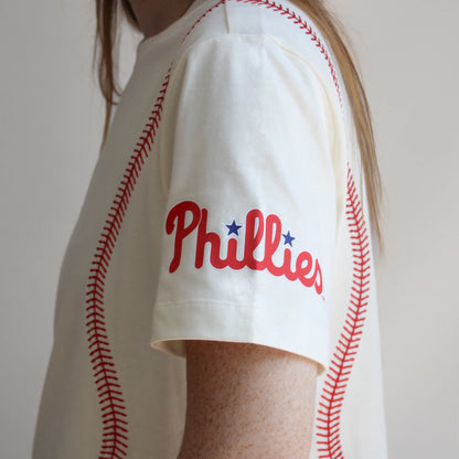 Phillies Cream Stitched Tee
