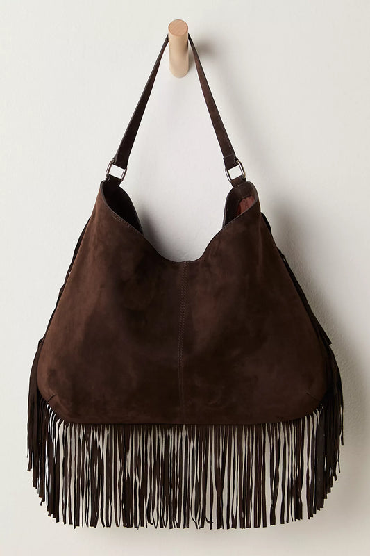 Finn Fringe Shoulder Bag - Espresso