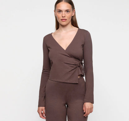 Everyday Wrap Top - Truffle