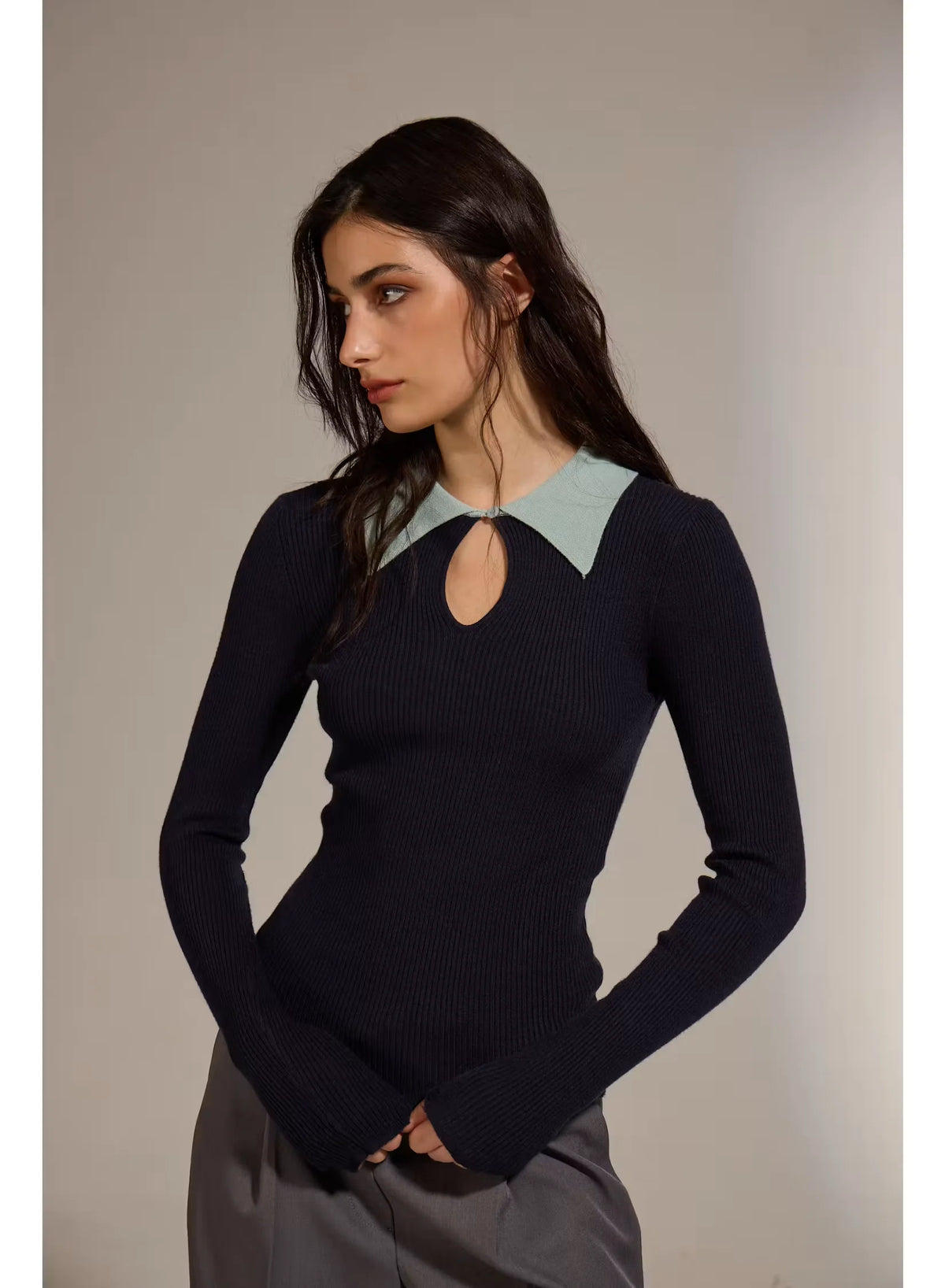Clash Knit Polo - Navy