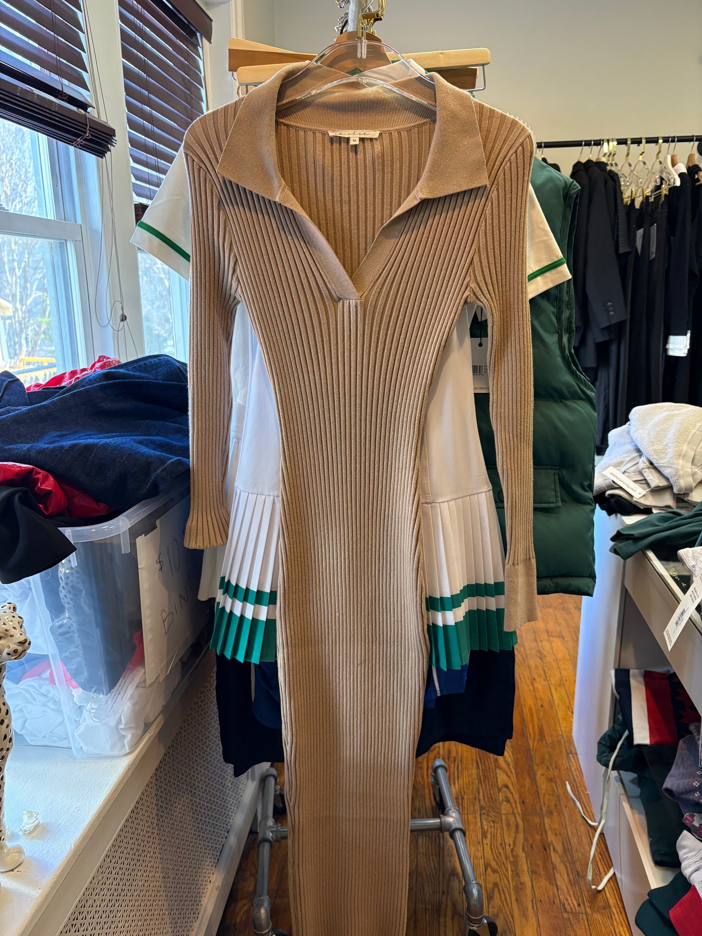 Ribbed Knit Midi Dress