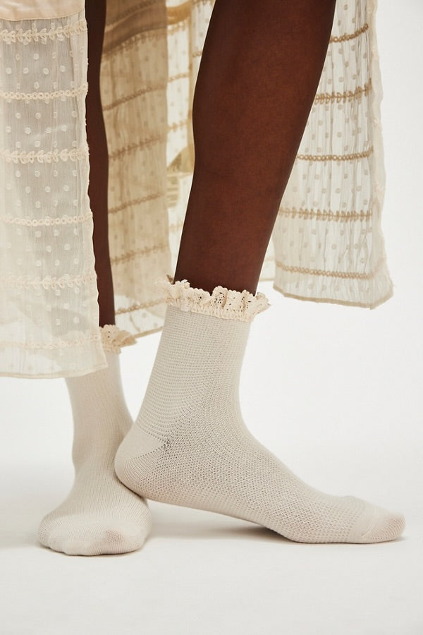 Beloved Waffle Knit Sock - Ivory