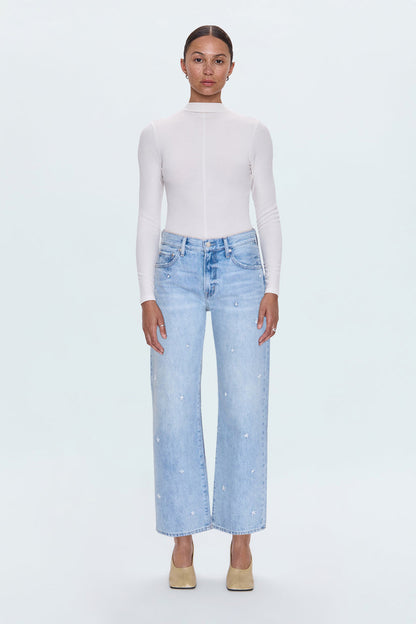 Lexi Mid Rise Bowed Straight - Stellar