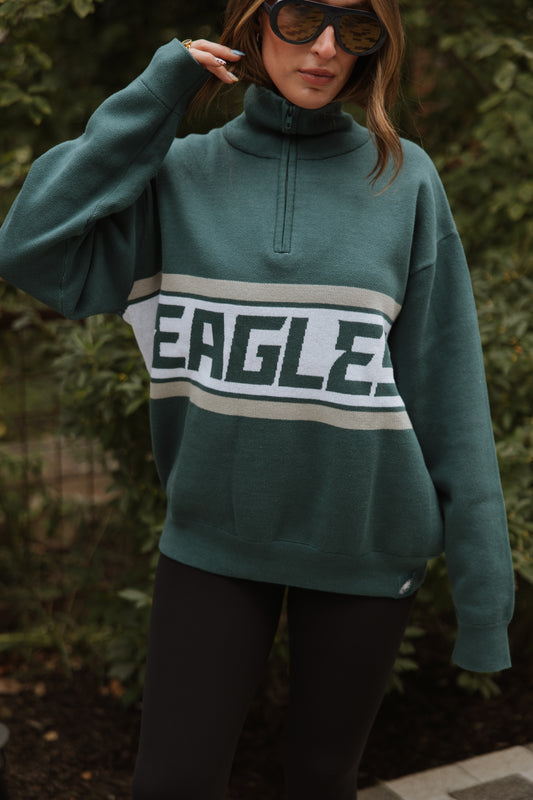 Eagles Quarter Zip - Midnight Green