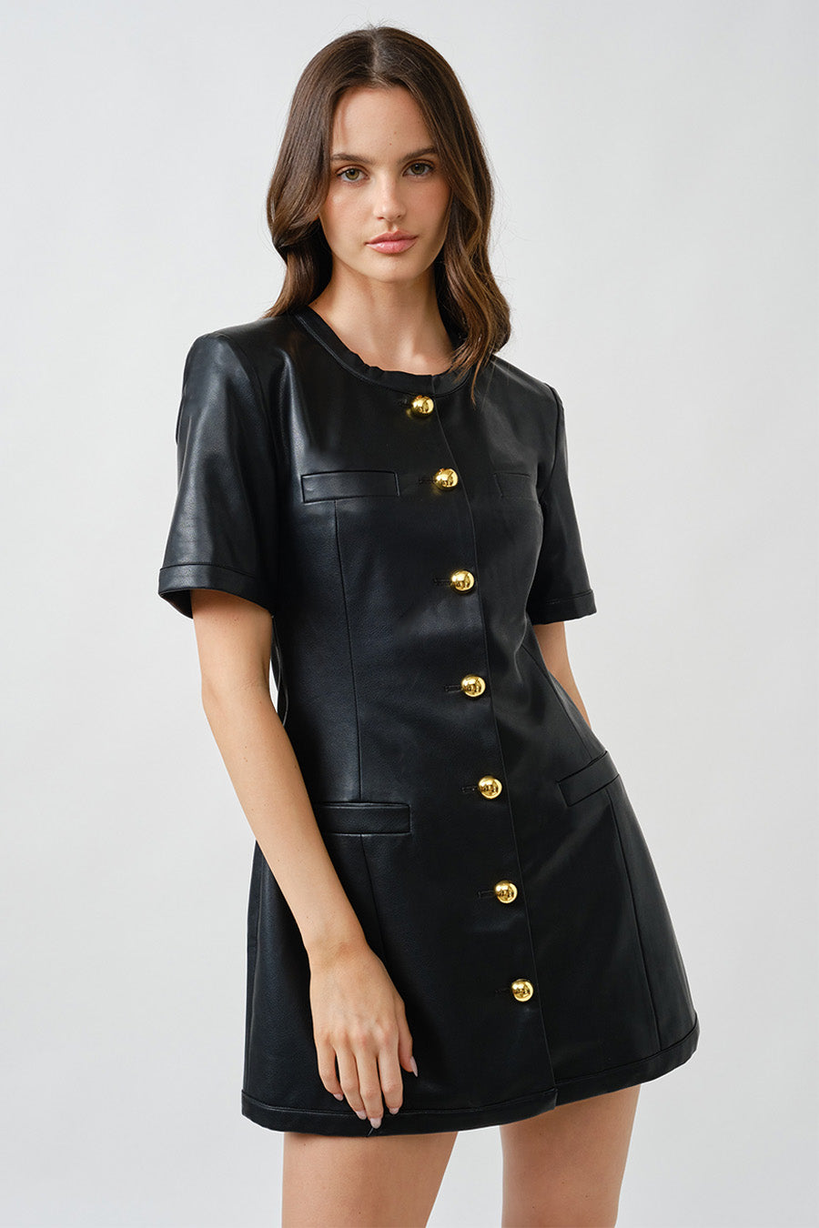 Taylor Faux-Leather Dress