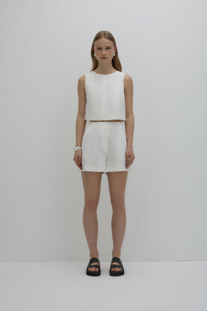 Marli Linen Short - White