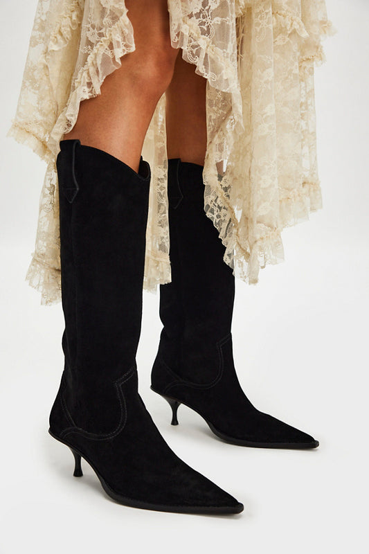 Daisy Boot - Black Suede