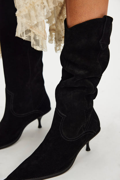 Daisy Boot - Black Suede
